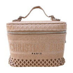 Christian Dior vanity bag pink canvas